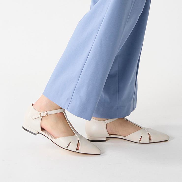 【10％OFFクーポン！11/27(木)1:59まで】Mode et Jacomo×ing ポインテッドトゥTストラップセパレートパンプス シューズ・靴