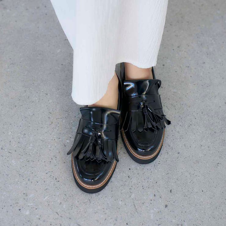 Mode et Jacomo×ing 【レイン対応】【2WAY】厚底タッセルローファー シューズ・靴