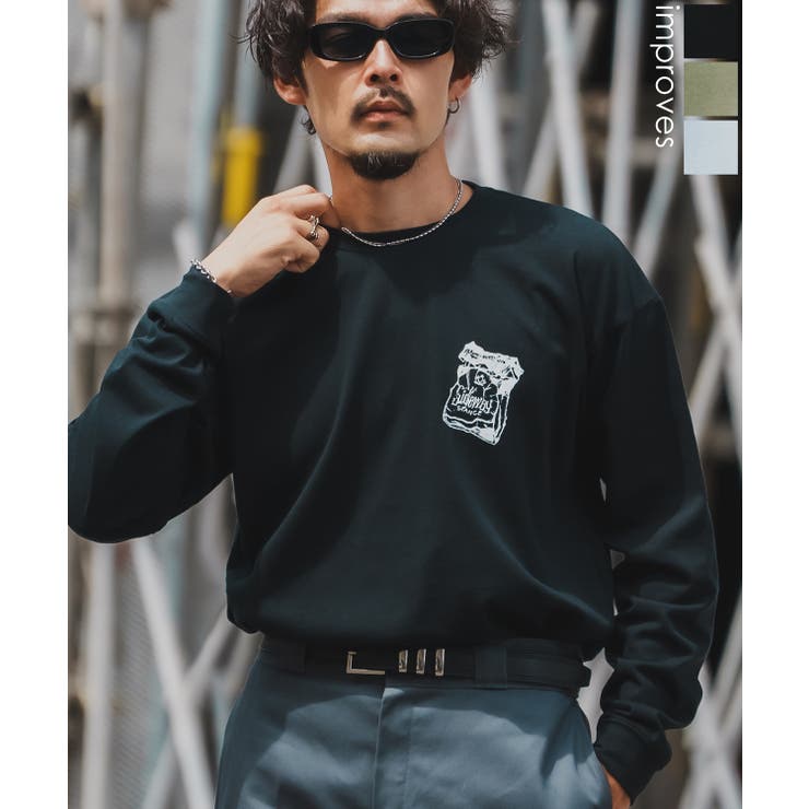 【10％OFFクーポン！11/27(木)1:59まで】improves 長袖Tシャツ メンズ SIDEWAY STANCE サイドウェイスタンス ロンT カットソー シガレット アメカジ カジュアル Y2K ストリート 90s レトロ 韓国ファッション
