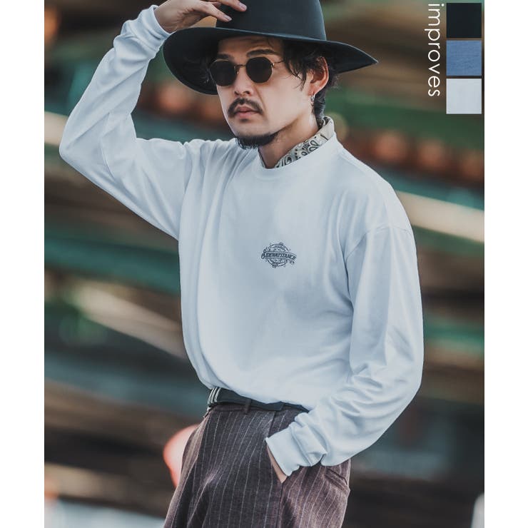 【10%OFFクーポン!11/27(木)1:59まで】improves 長袖Tシャツ メンズ SIDEWAY STANCE サイドウェイスタンス ロンT カット...