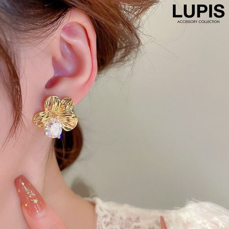 LUPIS 【S925ポスト】エレガントメタルフラワーピアス アクセサリー