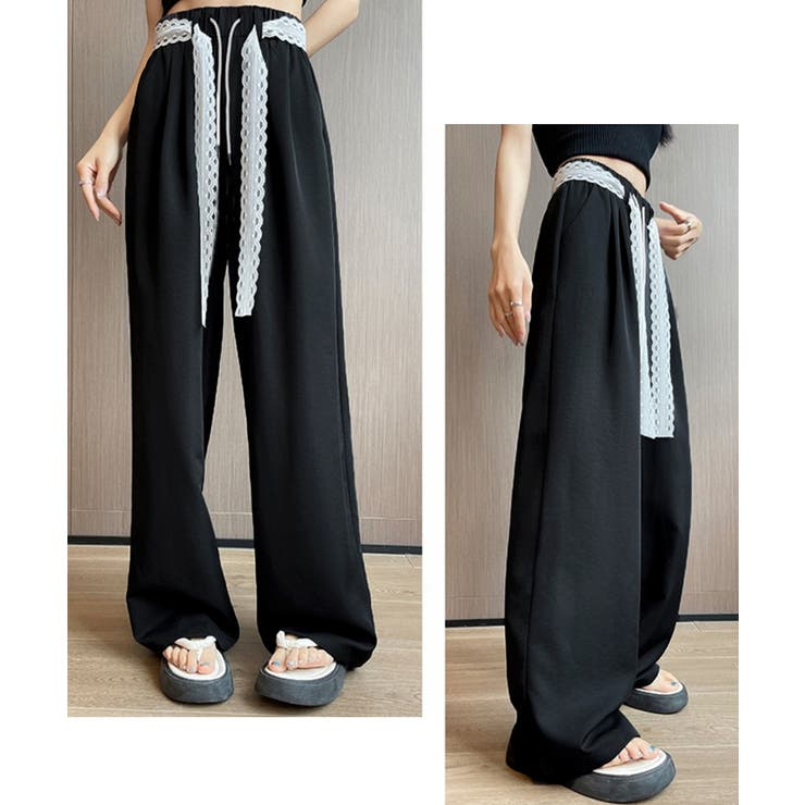 Miniministore レースワイドイージーパンツ韓国風ボトムス パンツ・ズボン shoplistselect-10341399 SHOPLIST サンプル画像3