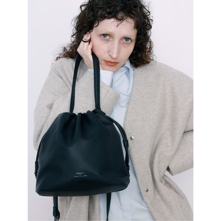 TAKA-Q WOMEN DRAWSTRING BAG SMALL 【shrink leather】 バッグ・鞄