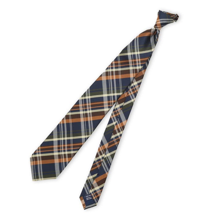 TAKA-Q MEN TAKA-Q×FAIRFAX シルクチェック柄 レギュラータイ 8.0cm幅 スーツ