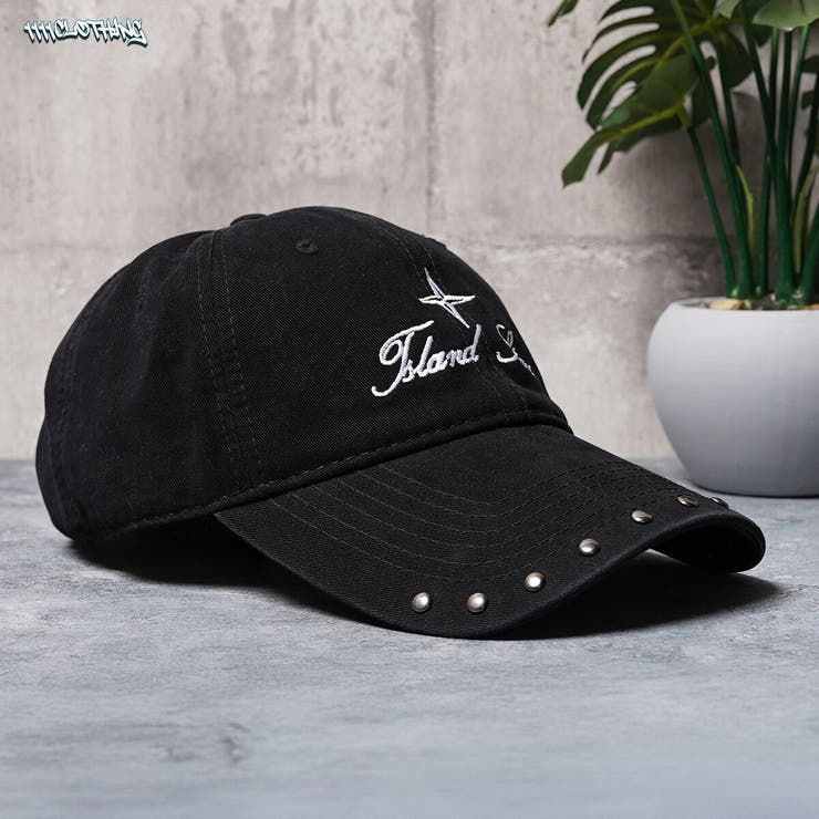 ONE 4 PREMIUM キャップ レディース ベースボールキャップ メンズ 帽子 綿 コットン カーブキャップ ロゴ 刺繍 つば スタッズ サイズ調節可能 ブラック 黒 ユニセックス ローキャップ 男女兼用 黒 春 夏 秋 冬 韓国ファッション スト
