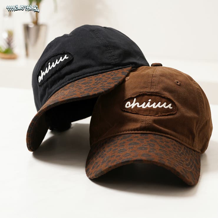 ONE 4 PREMIUM キャップ レディース ベースボールキャップ メンズ 帽子 ヒョウ柄 綿 コットン カーブキャップ レオパード ロゴ 刺繍 アップリケ サイズ調節可能 茶色 黒 ユニセックス ローキャップ 男女兼用 黒 春 夏 秋 冬 韓国ファ