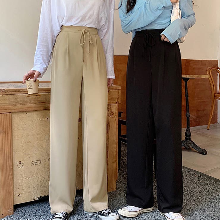 【10％OFFクーポン！3/26(木)1:59まで】Miniministore ストレートパンツ 美脚 セミワイドパンツ オフィスカジュアル パンツ・ズボン