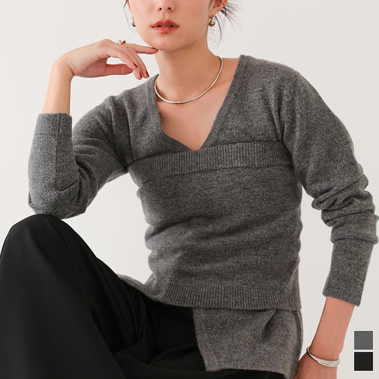 【20％OFFクーポン10/5(日) 23:59まで】titivate ニットカーディガン×ビスチェセット【UR’S ユアーズ】 トップスのサムネイル