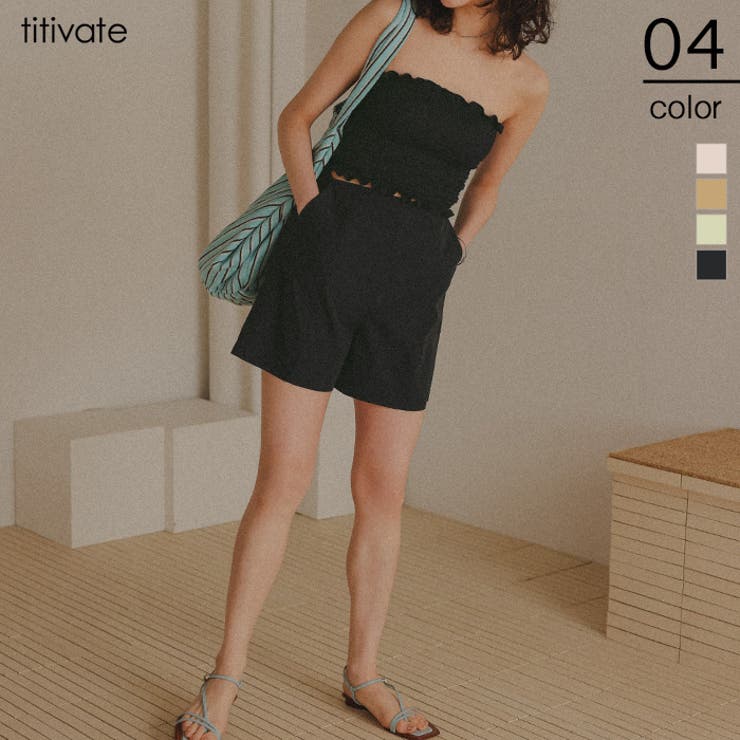 【10％OFFクーポン！11/27(木)1:59まで】titivate 撥水バックゴムショートパンツ/ラッシュガード 水着