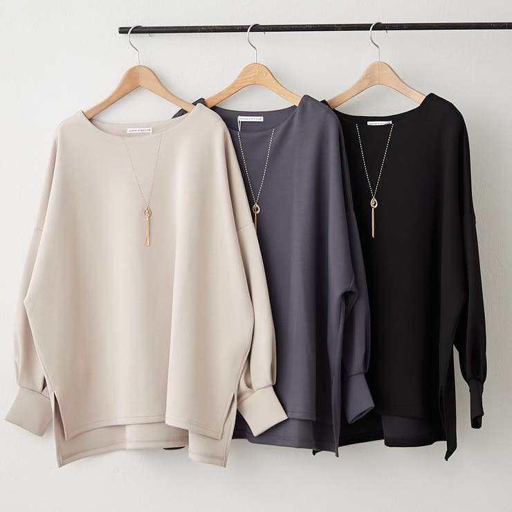 【10％OFFクーポン！12/11(木)1:59まで】NICE CLAUP / OLIVE des OLIVE　OUTLET ネックレス刺繍プルオーバー トップス