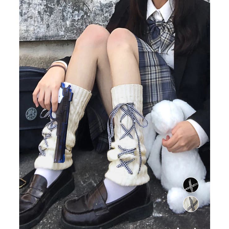 Miniministore レースアップニットレッグウォーマー暖かい ルームウェア・パジャマ