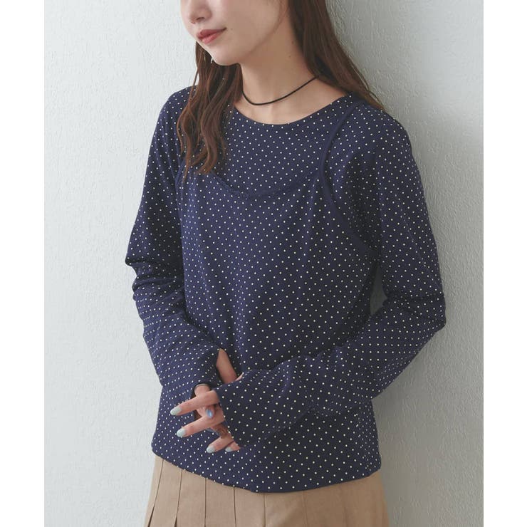 【20％OFFクーポン配布中！10/25(土)23:59まで】PAL GROUP OUTLET 【Discoat】【umm】ドットキャミセットロンT トップスのサムネイル