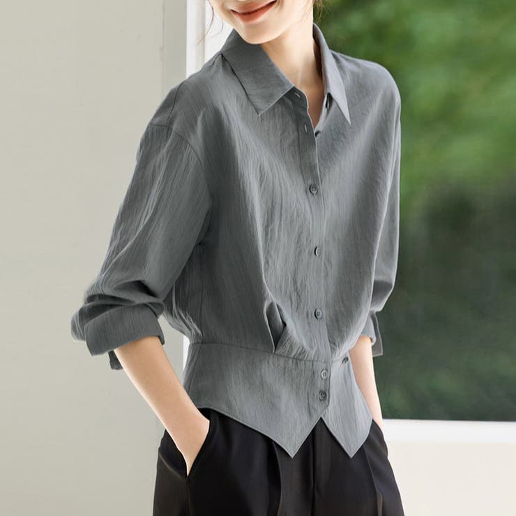 【10％OFFクーポン！7/26(日)1:59まで】Doux Belle ウエストシェイプシャツ トップス