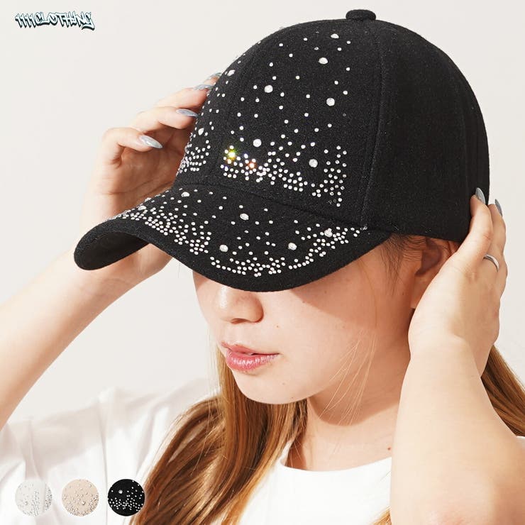 ONE 4 PREMIUM ラインストーン キャップ レディース 帽子 メンズ ベースボールキャップ フェイクメルトン キラキラ カーブバイザー ホワイト ベージュ ブラック 春 夏 秋 冬 韓国ファッション ストリート系 ブランド ストリートファッショ