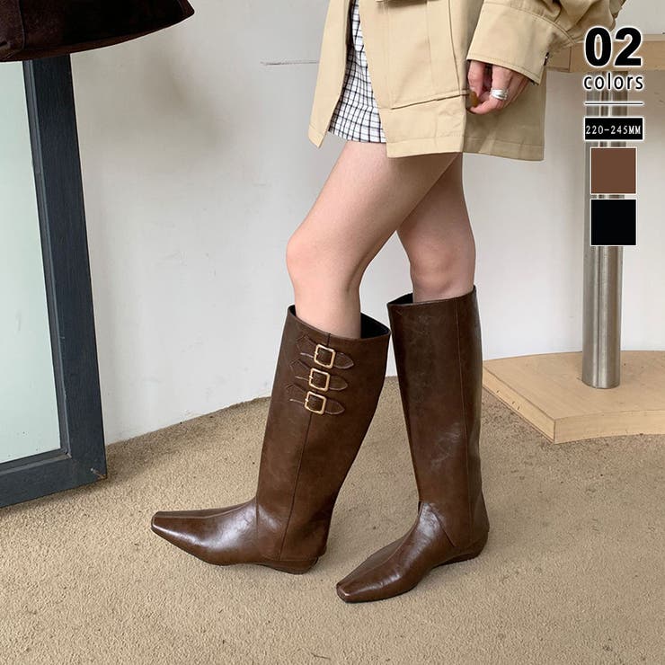 COCOMOMO 取り外し可能2wayブーツ ロングブーツ ショートブーツ カバーブーツ ローヒール ブーツ レディース 取り外せる ジョッキーブーツ ウエスタンブーツ 履き口ゆったり ロング ショート ぺたんこ エンジニアブーツ 靴 秋冬 秋 冬 韓国のサムネイル