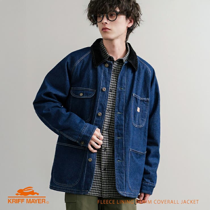 【10％OFFクーポン！11/27(木)1:59まで】Rocky Monroe カバーオール デニムジャケット 裏フリース ワー..