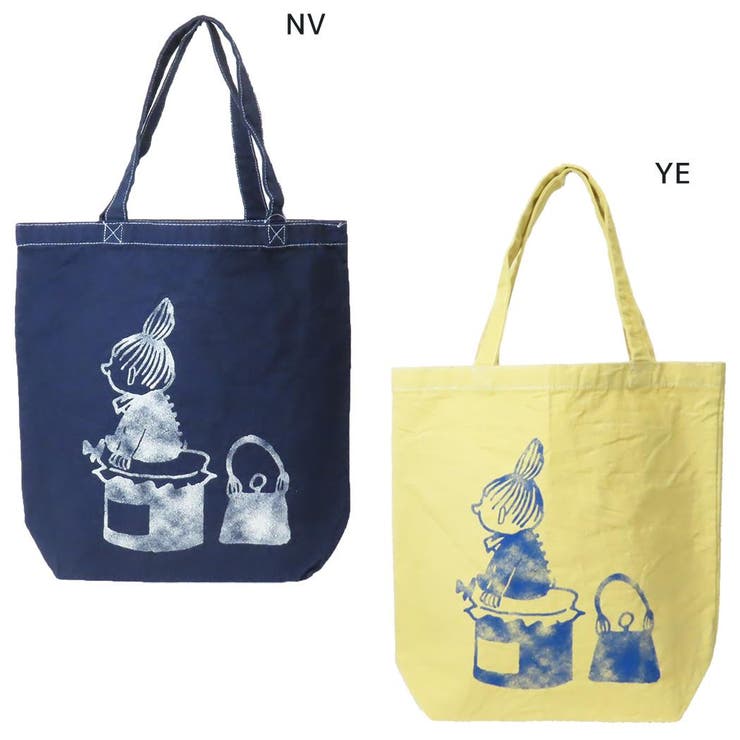 【10％OFFクーポン！11/27(木)1:59まで】cinemacollection ムーミン トートバッグ ガーメントダイトート M ビン インディゴ マスタード 北欧 ワタナベ 手提げかばん キャラクター グッズ バッグ・鞄