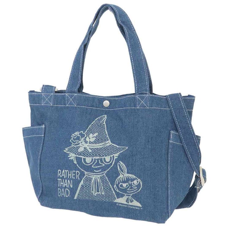 【10％OFFクーポン！3/26(木)1:59まで】cinemacollection ムーミン ショルダーバッグ デニムショルダーバッグ スナフキン＆リトルミイ 北欧 ワタナベ 斜め掛けかばん キャラクター グッズ バッグ・鞄