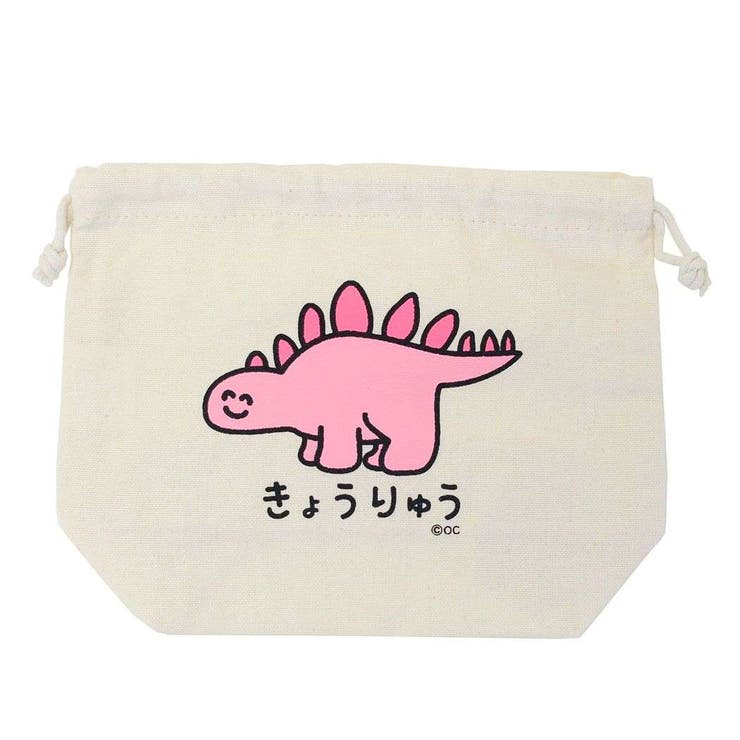 cinemacollection おえかきさんシリーズ 巾着袋 マチ付き巾着 きょうりゅうさんピンク ...