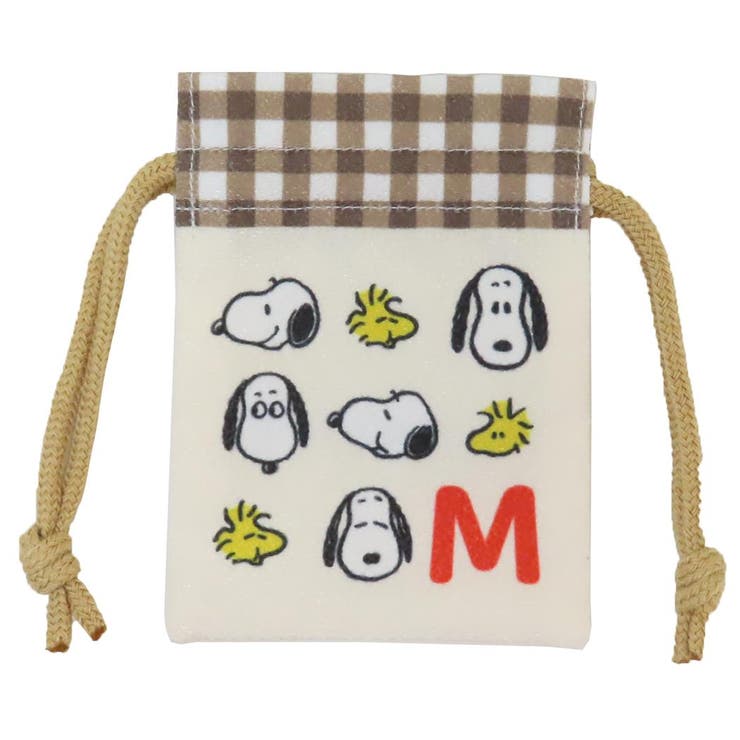 cinemacollection スヌーピー ミニ巾着袋 イニシャルまめ巾着 M ピーナッツ マリモクラフト まめきんちゃく 小物入れ キャラクター グッズ バッグ・鞄
