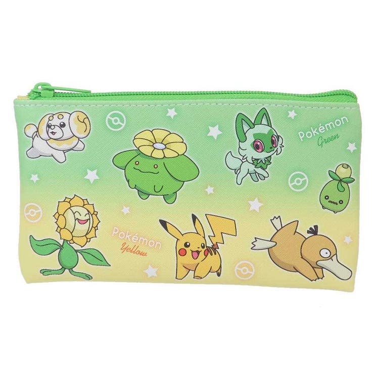 cinemacollection ポケットモンスター フラットポーチ フラットマルチポーチ グリーン＆イエロー ポケモン ティーズファクトリー 小物入れ ペンケース キャラクター グッズ バッグ・鞄