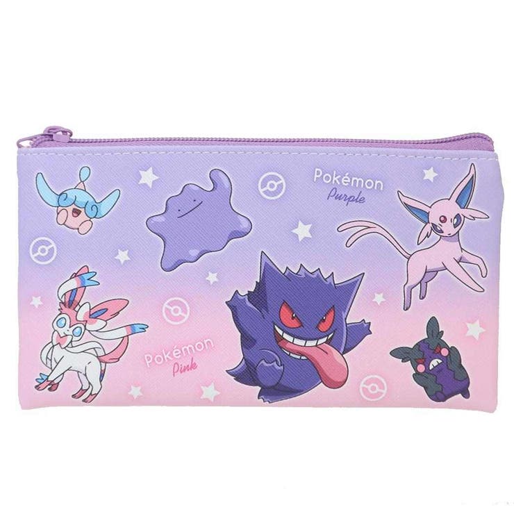 cinemacollection ポケットモンスター フラットポーチ フラットマルチポーチ グラデーション パープル＆ピンク ポケモン ティーズファクトリー 小物入れ ペンケース キャラクター グッズ バッグ・鞄