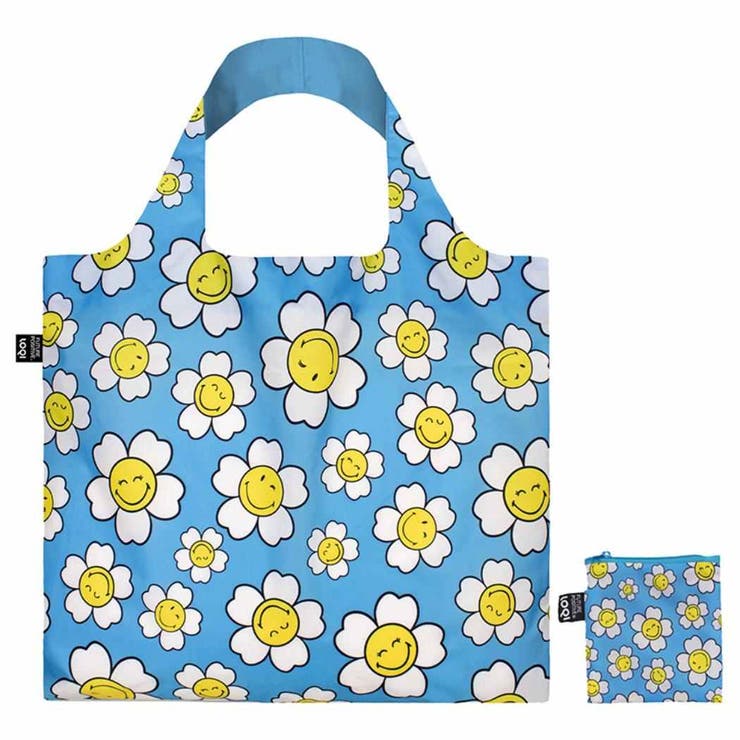 【10％OFFクーポン！1/29(木)1:59まで】cinemacollection SMILEY エコバッグ Bag JP Flowers Aquarius LOQI ローキー エーワイ スマイリー フラワー お買い物バッグ グッズ バッグ・鞄