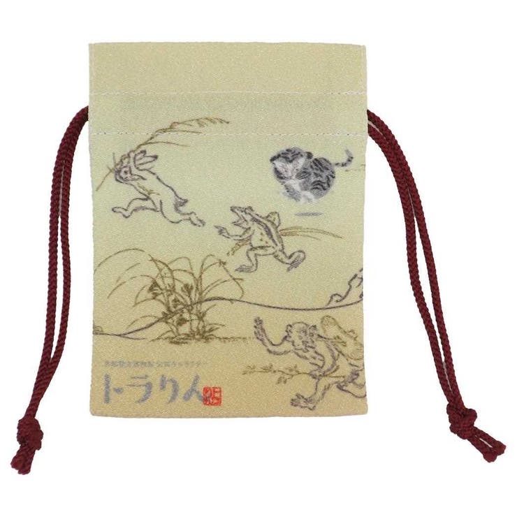 【10％OFFクーポン！2/23(月)1:59まで】cinemacollection 鳥獣戯画Xトラりん ミニ巾着袋 豆巾着 GO マリモクラフト まめきんちゃく 小物入れ キャラクター グッズ バッグ・鞄