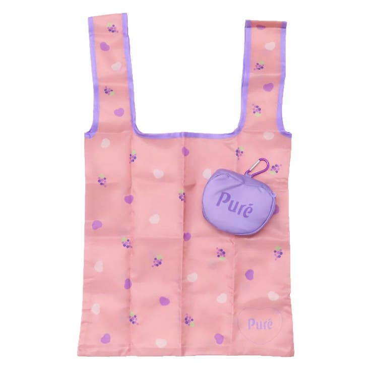 【10％OFFクーポン！3/26(木)1:59まで】cinemacollection ピュレグミ ショッピングバッグ ポーチ付きエコバッグ グレープ funbox 折り畳みバッグ かわいい グッズ バッグ・鞄