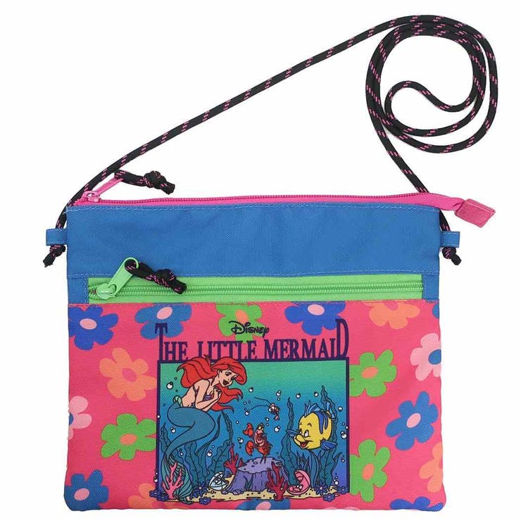【10％OFFクーポン！3/26(木)1:59まで】cinemacollection リトルマーメイド ミニショルダーバッグ サコッシュ PK フラワー ディズニープリンセス スモールプラネット 斜め掛けかばん ノスタルジカシリーズ キャラクター グッズ