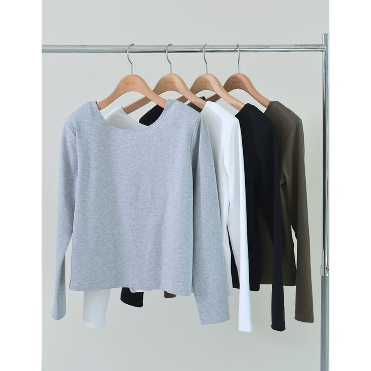 Re:EDIT 冷感マシュマロカットソー前後2WAYショルダーパッドロンT トップス shoplistselect-10355814 SHOPLIST サンプル画像2