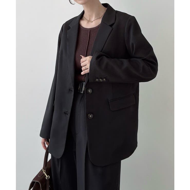 【20％OFFクーポン！6/4(木)限定】JUNOAH Meiru　シングルテーラードジャケット(薄手、裏地なし)【セットアップ対応】 アウター(コート・ジャケットなど)