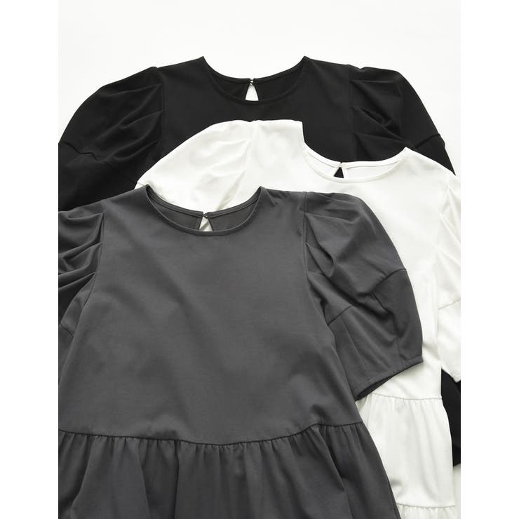 Re:EDIT [接触冷感][UVカット][紫外線対策]パフスリーブティアードカットソーチュニック トップス shoplistselect-10355886 SHOPLIST サンプル画像2