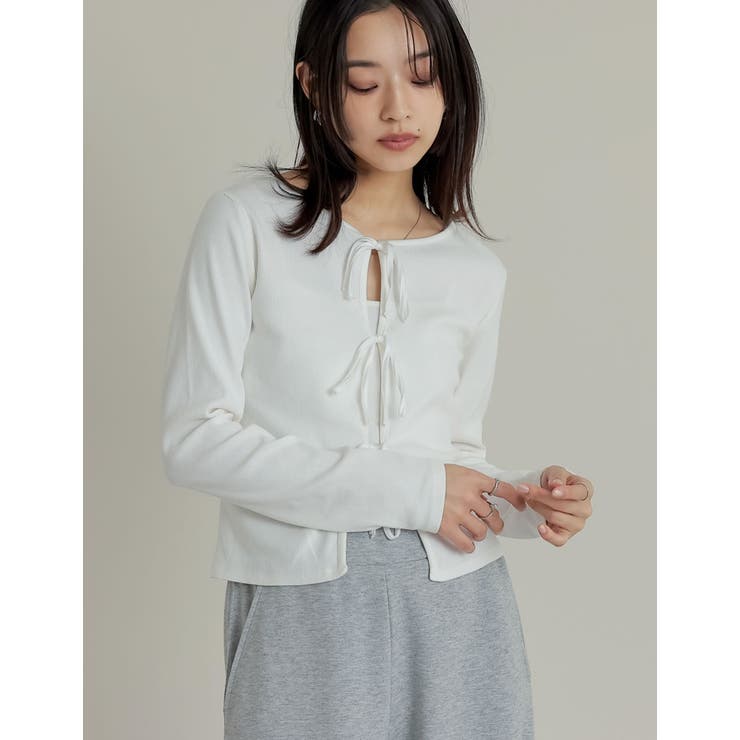 Re:EDIT ストレッチリブ前後2WAYリボンデザイントップス トップス shoplistselect-10355890 SHOPLIST サンプル画像2