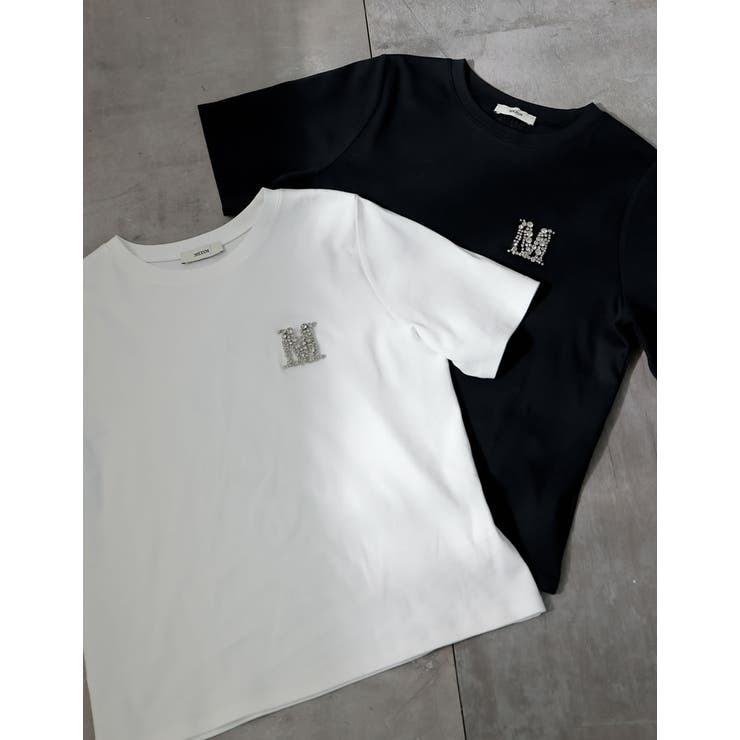 Re:EDIT [2025SS COLLECTION][MEISM by Re:EDIT][UVカット][吸水][速乾]スムースコットンMロゴビジューモチーフTシャツ トップス shoplistselect-10355893 SHOPLIST サンプル画像2