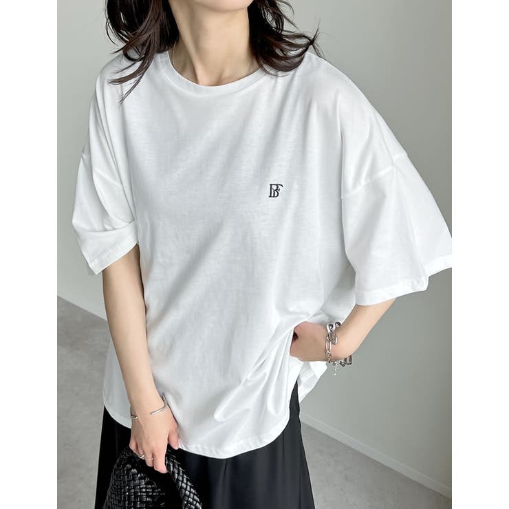 Re:EDIT ワンポイント刺繍オーバーサイズTシャツ トップス shoplistselect-10355915 SHOPLIST サンプル画像2