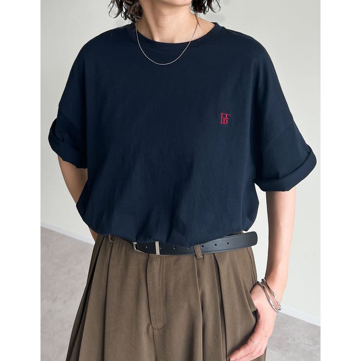 Re:EDIT ワンポイント刺繍オーバーサイズTシャツ トップス shoplistselect-10355915 SHOPLIST サンプル画像3