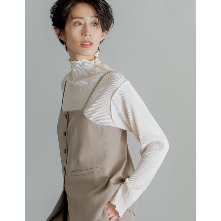 Re:EDIT 無地or配色切り替えメロープリーツハイネックトップス トップス shoplistselect-10355924 SHOPLIST サンプル画像3