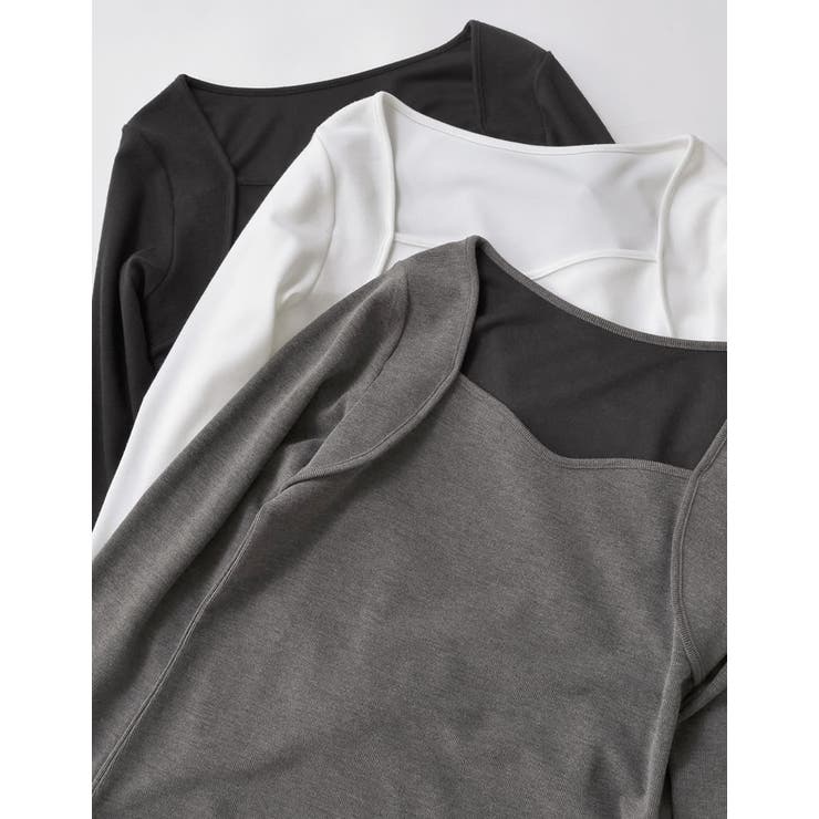 Re:EDIT スムースリブハートネックロングTシャツ トップス shoplistselect-10355934 SHOPLIST サンプル画像2