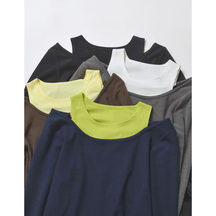 Re:EDIT [nachicoさんセレクト][2025SS COLLECTION]レイヤード風配色スムースカットソーロングTシャツ トップス shoplistselect-10355944 SHOPLIST サンプル画像2