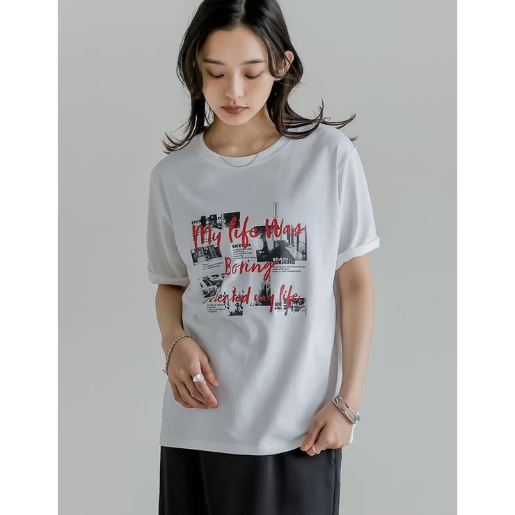 Re:EDIT [UVカット][接触冷感][紫外線対策]コラージュフォトロゴTシャツ トップス shoplistselect-10355951 SHOPLIST サンプル画像2
