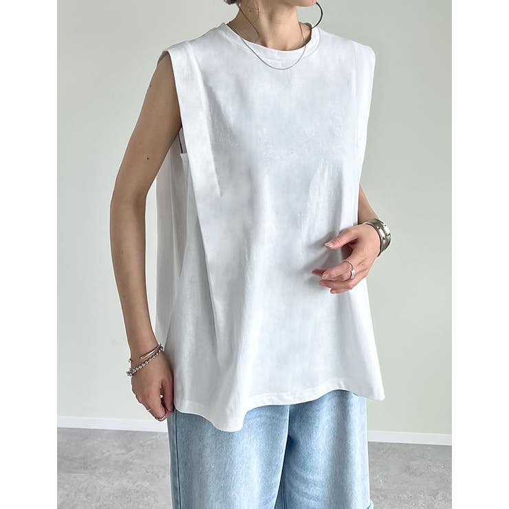Re:EDIT 綿天竺ショルダータックノースリーブTシャツ トップス shoplistselect-10355991 SHOPLIST サンプル画像3