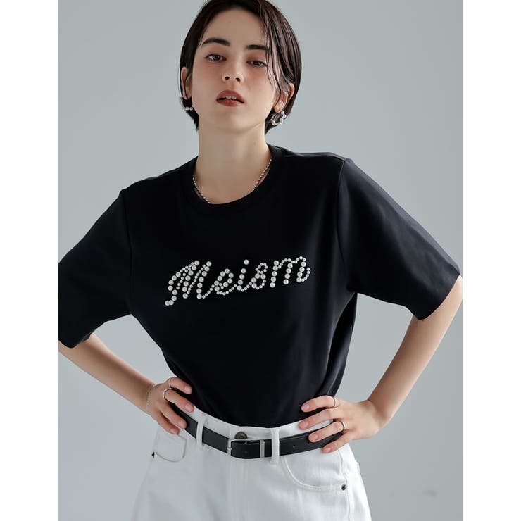 Re:EDIT [MEISM by Re:EDIT][大きいサイズ有][UVカット][接触冷感][吸水][速乾]スムースコットンパールロゴTシャツ トップス shoplistselect-10355986 SHOPLIST サンプル画像3