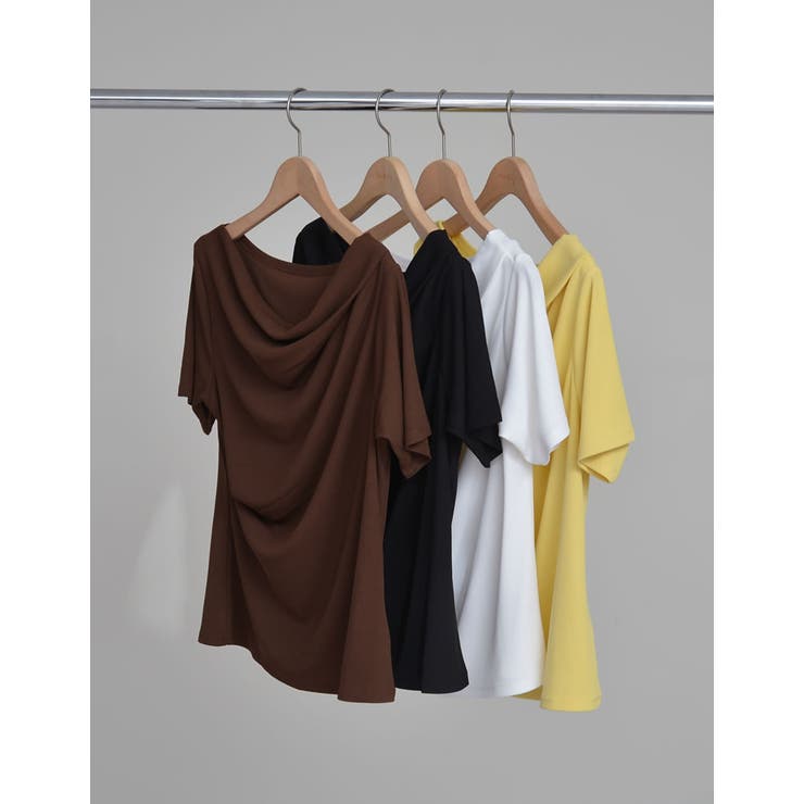 Re:EDIT [2025 SUMMER COLLECTION][涼感]2WAYリブカットソードレープTシャツ トップス shoplistselect-10355984 SHOPLIST サンプル画像2