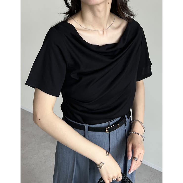 Re:EDIT [2025 SUMMER COLLECTION][涼感]2WAYリブカットソードレープTシャツ トップス shoplistselect-10355984 SHOPLIST サンプル画像3