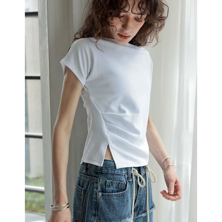 Re:EDIT [2025 SUMMER COLLECTION][接触冷感]マシュマロカットソーワンショルダーTシャツ トップス shoplistselect-10355980 SHOPLIST サンプル画像3