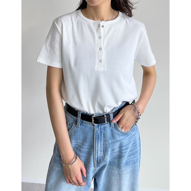 Re:EDIT テレコリブドットボタンヘンリーネックTシャツ トップス shoplistselect-10355968 SHOPLIST サンプル画像2
