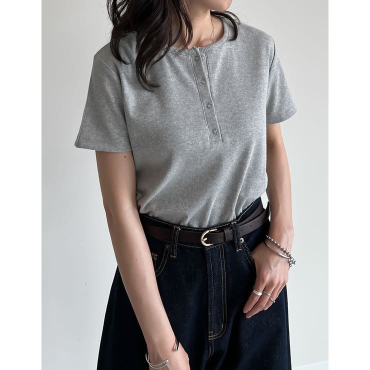 Re:EDIT テレコリブドットボタンヘンリーネックTシャツ トップス shoplistselect-10355968 SHOPLIST サンプル画像3