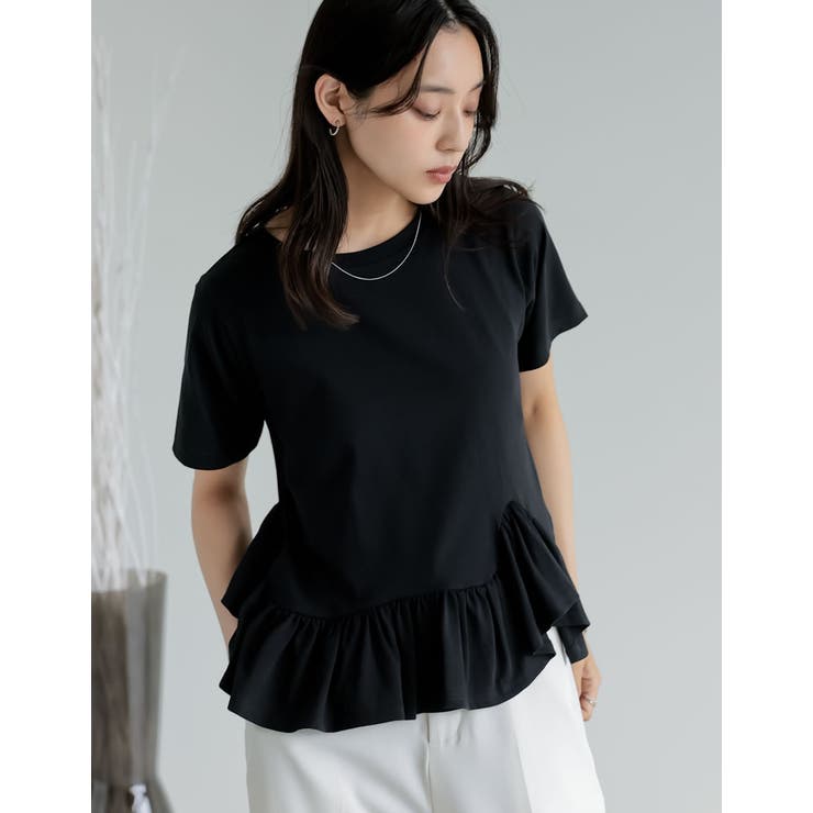 Re:EDIT [接触冷感][UVカット]コットン天竺フリルヘムTシャツ トップス shoplistselect-10356004 SHOPLIST サンプル画像3