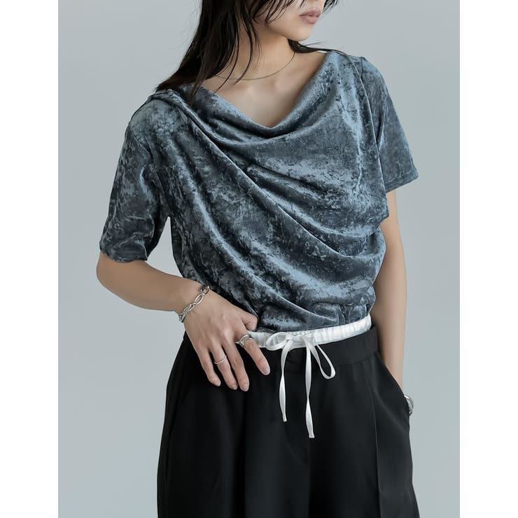 Re:EDIT シアーフロッキードレープ半袖トップス トップス shoplistselect-10355995 SHOPLIST サンプル画像2